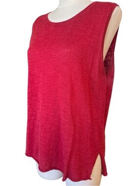 Mododoc NWT Hi-Lo Shell Sweater Tank Top Red L